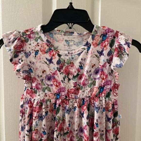 Posh Peanut Pink Vivienne Ruffled Cap Sleeve Peplum Legging Set Girls Size 9 NWT - Picture 3 of 11